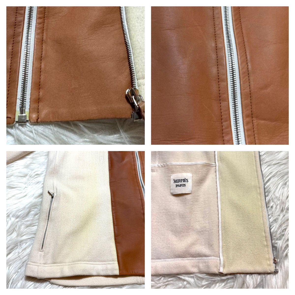 Hermes Hermes leather-switched 2-way size ZIP UP parka jacket 38 Size S / US 4 / IT 40 - 3 Thumbnail