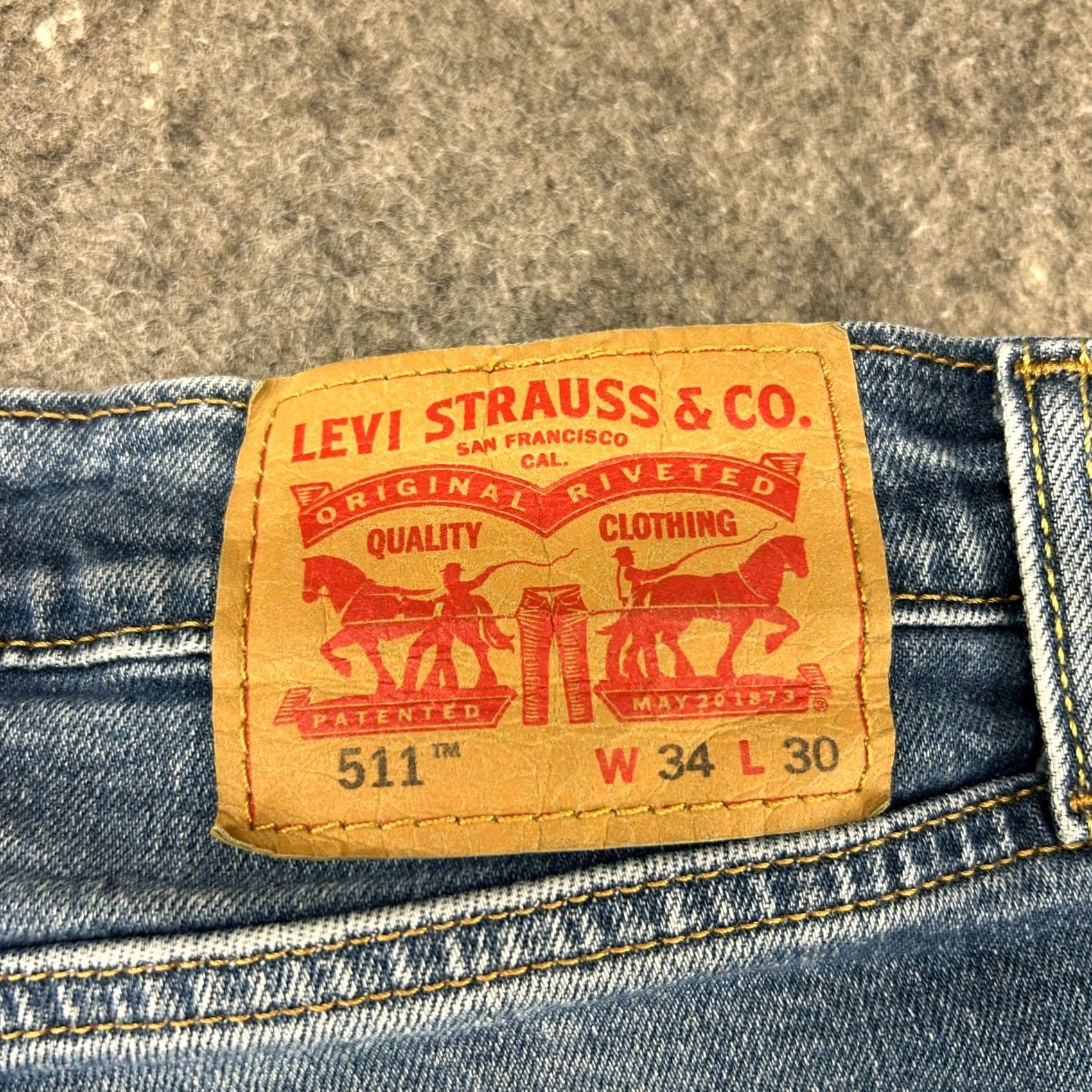 Levi's Levi's 511 Jeans Mens 34x30 Blue Skinny Slim Medium Wash Stretch Denim Size US 34 / EU 50 - 4 Thumbnail