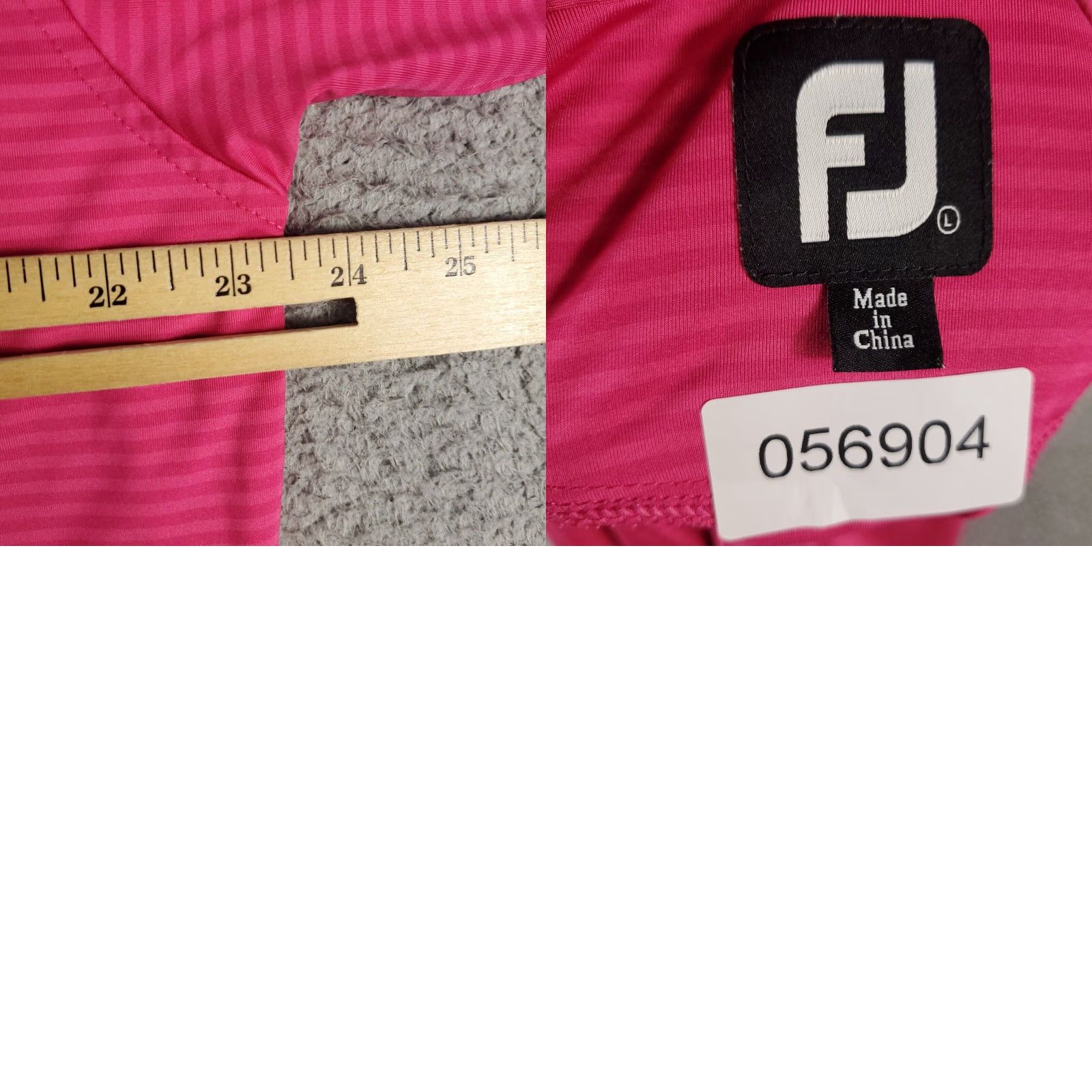 Footjoy FJ Polo Shirt Polo FJ Shirt Mens Large Pink Striped Casual Golf Short Sleeve Button Collared Knit? Size US L / EU 52-54 / 3 - 8 Thumbnail