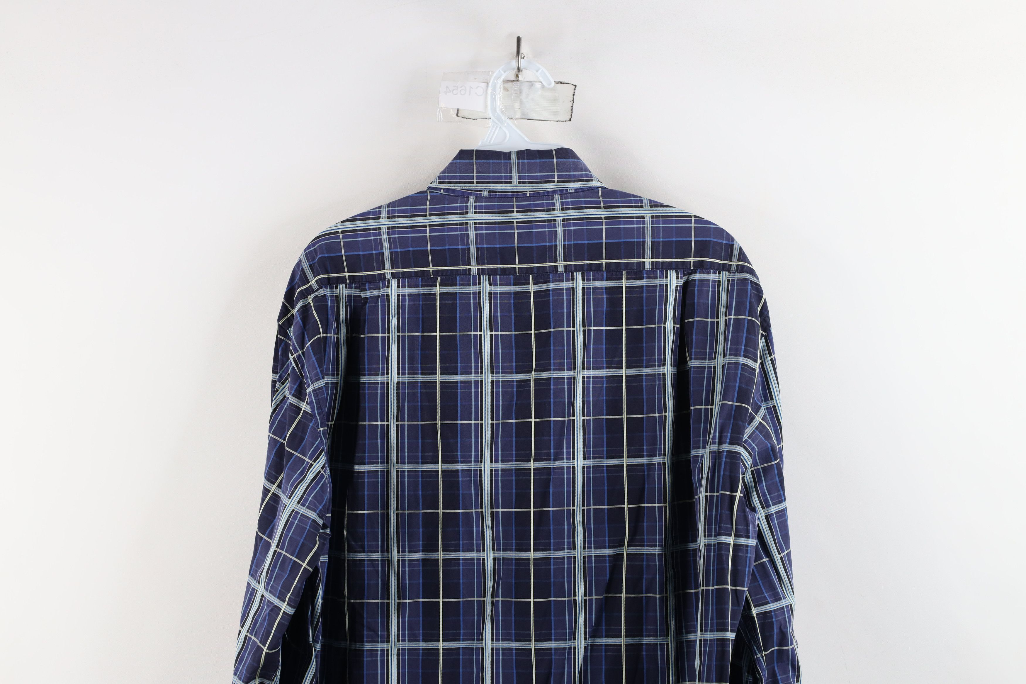 Canali × Vintage Canali Long Sleeve Collared Button Down Shirt Blue Plaid Size US M / EU 48-50 / 2 - 12 Thumbnail