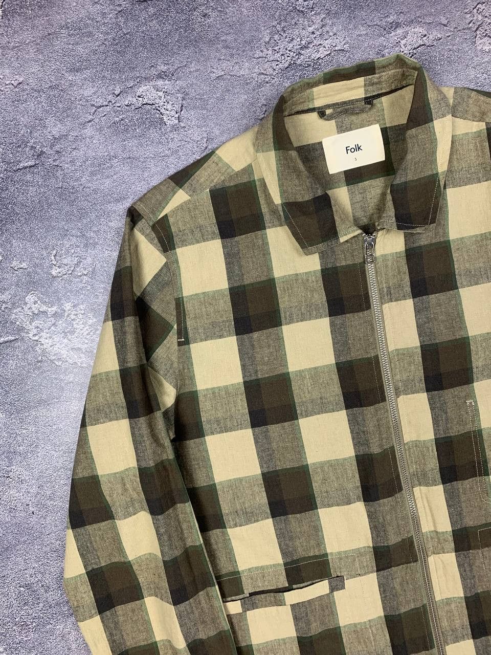 Folk Folk Men’s Zip Ovesrhirt Jacket Multi Check Size L (3) Size US L / EU 52-54 / 3 - 2 Thumbnail