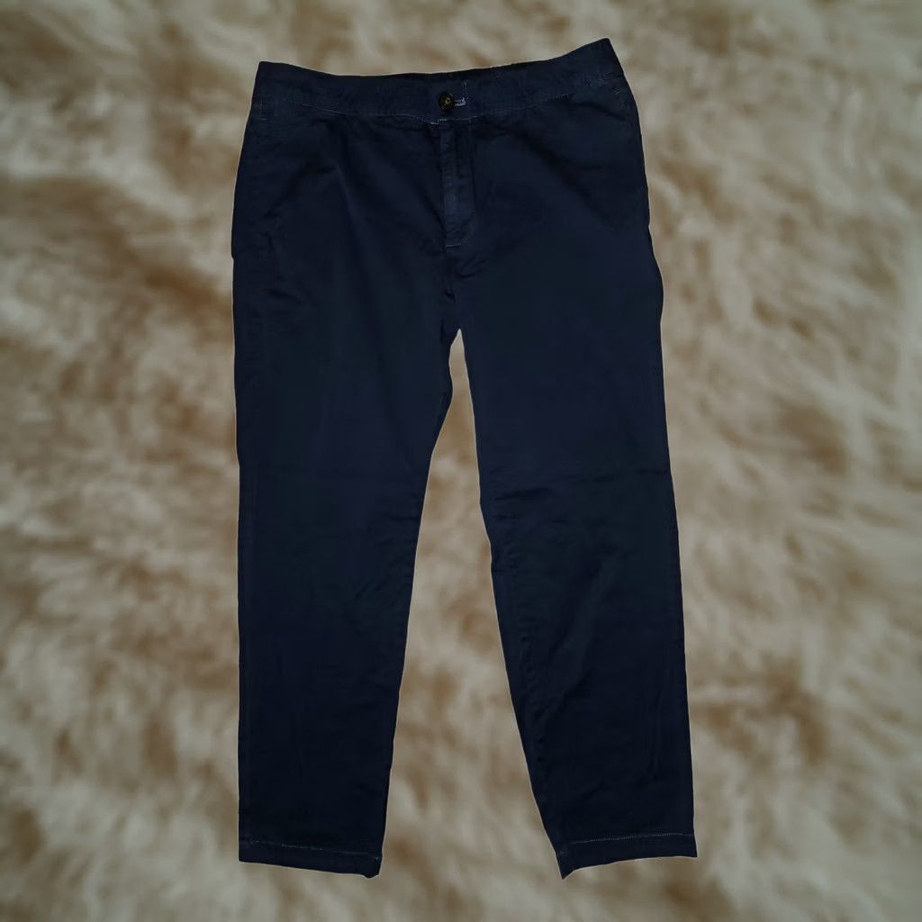 Bonobos Bonobos Pants Women Medium Short Navy Blue Elastic Waistband Draw String Chino Straight Pockets 26 Inseam Regular Rise Mid Size 32" / US 10 / IT 46 - 1 Thumbnail