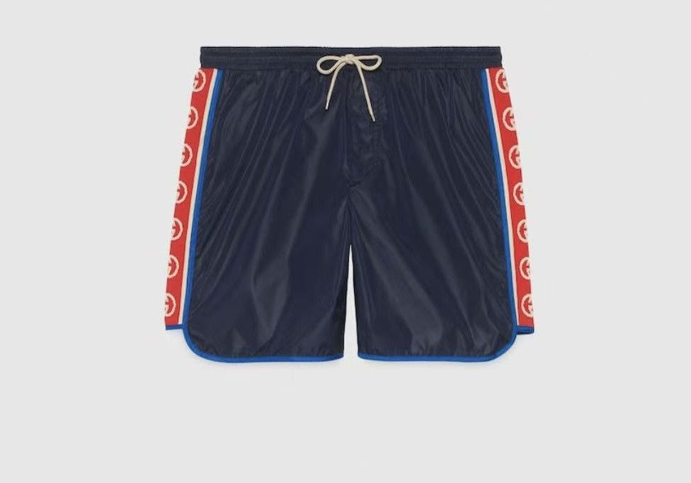 Gucci Gucci Nylon Swim Shorts with Logo Stripe Size US 32 / EU 48 - 1 Thumbnail
