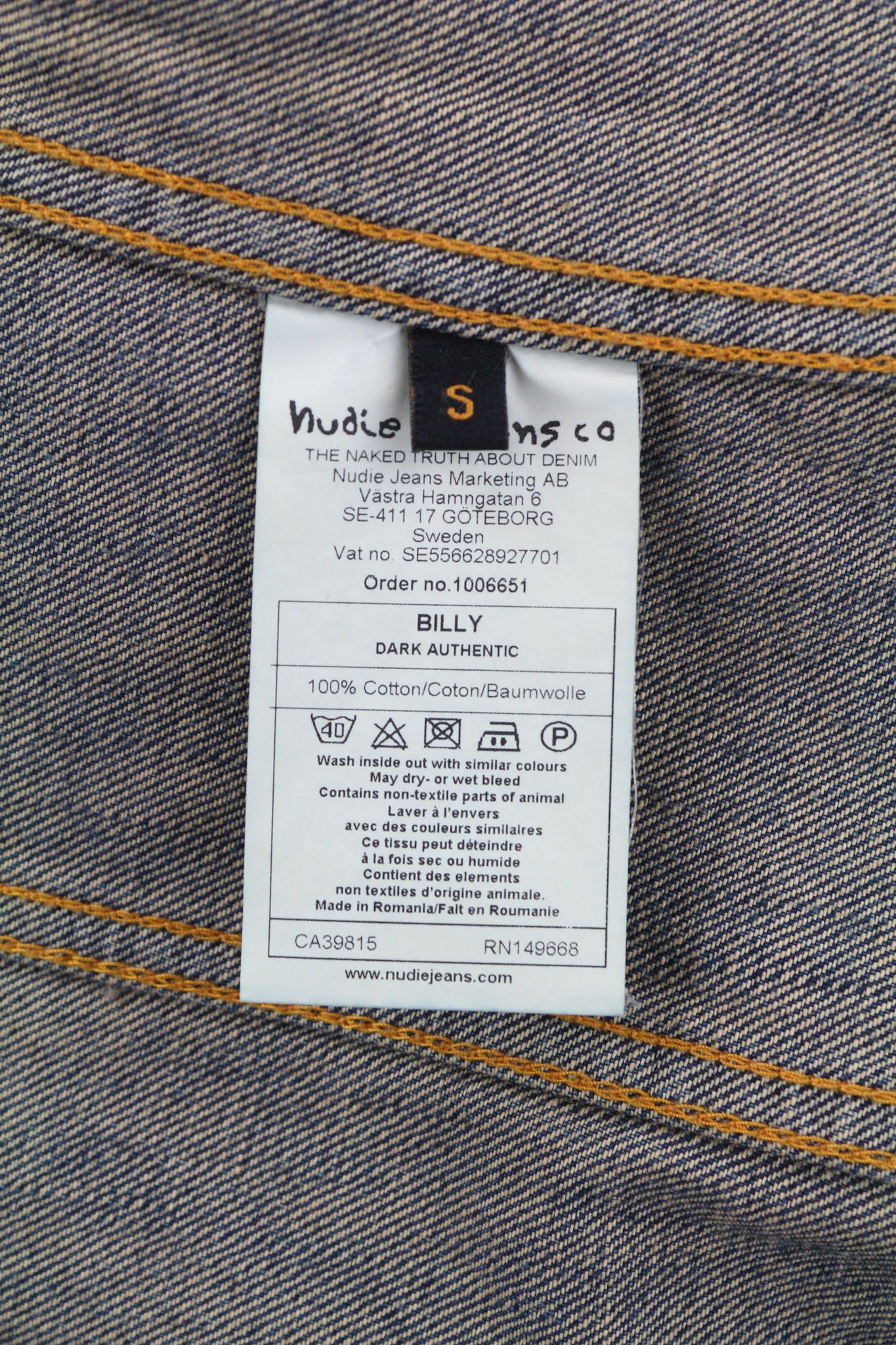 Nudie Jeans BILLY S Dark Authentic Polo Washed Blue Jacket 81939 Size US S / EU 44-46 / 1 - 7 Thumbnail
