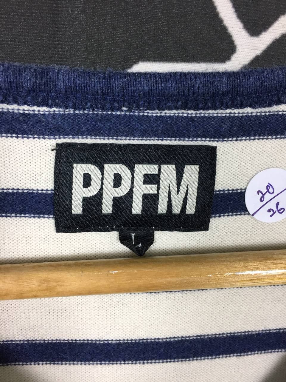Japanese Brand × PPFM Vtg PPFM Japanese Brand Casual Striped V-Neck Tee Size US M / EU 48-50 / 2 - 6 Thumbnail