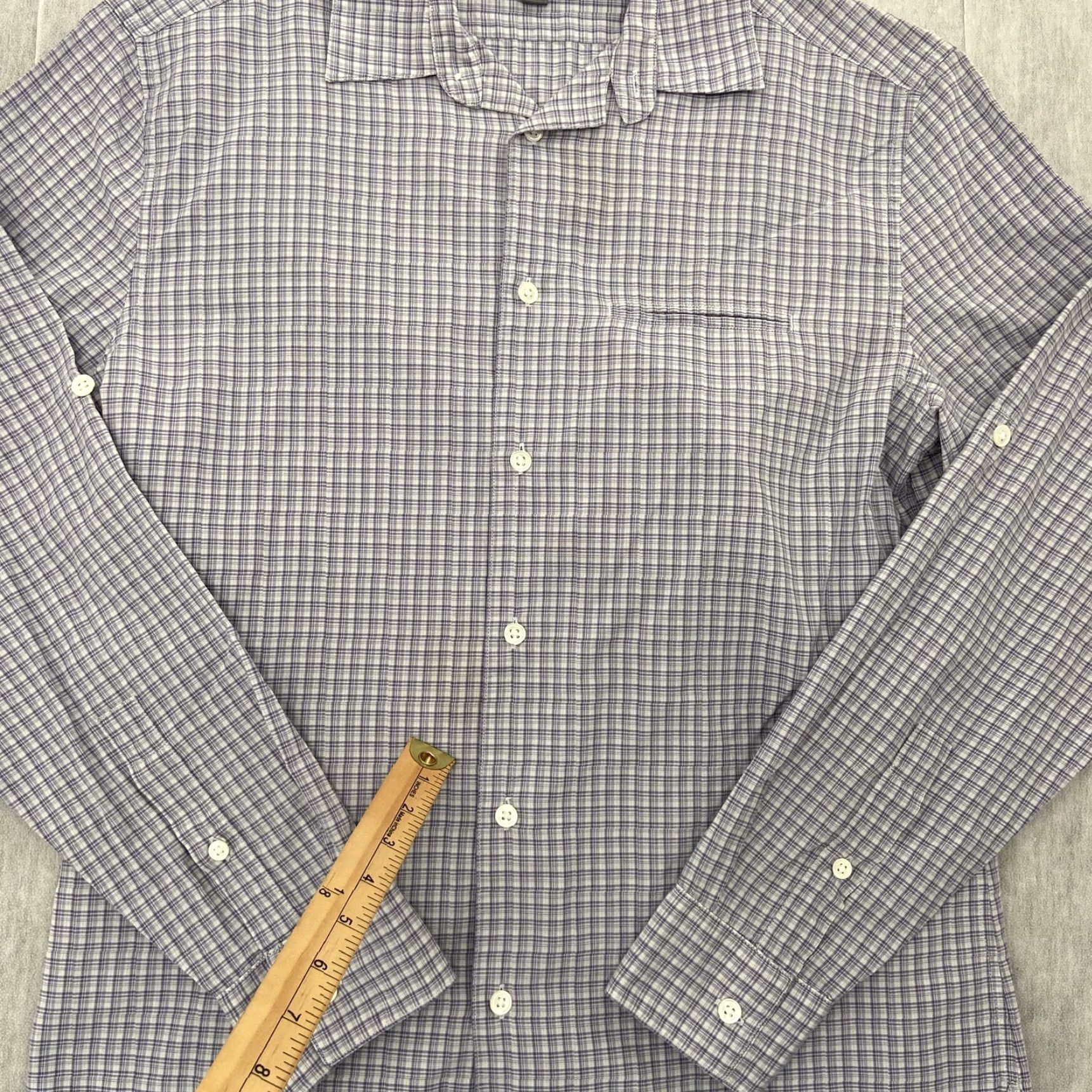 John Varvatos Vintage John Varvatos Men’s S Check Button-Up Long Sleeve Cotton Shirt Purple Gray Size US S / EU 44-46 / 1 - 8 Thumbnail