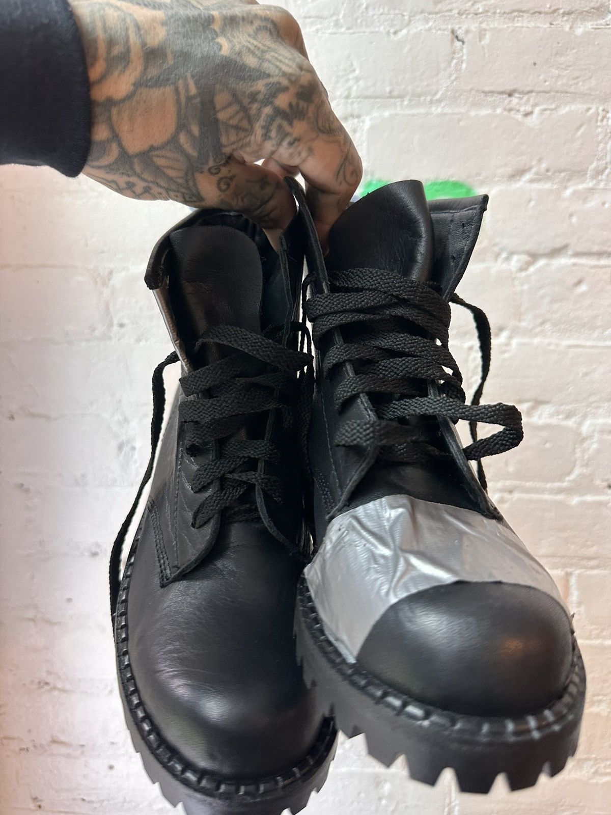 Enfants Riches Deprimes ERD 1/1 LEATHER “ TAPE “ BOOTS CRAZY! Size US 5 / EU 37 - 10 Thumbnail