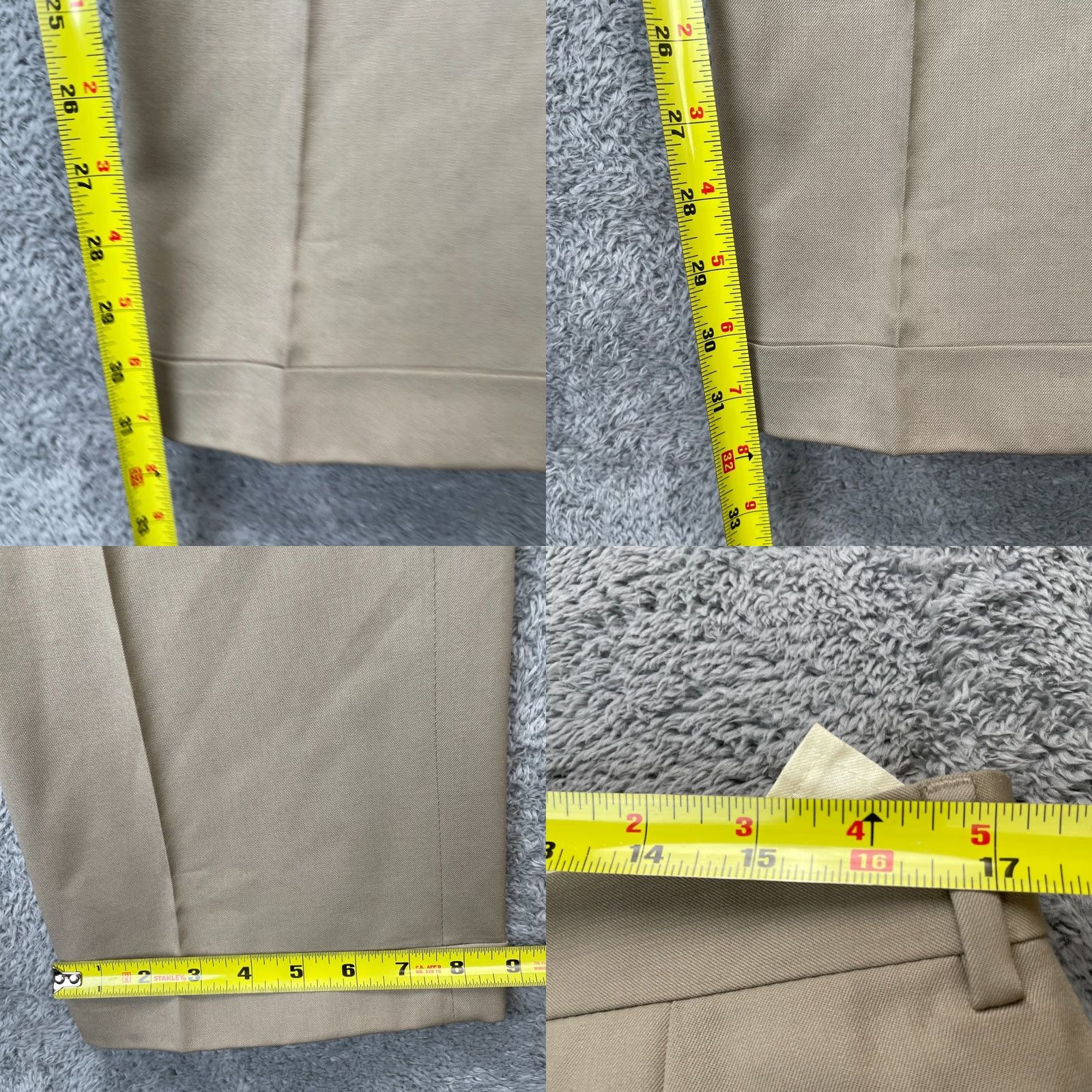 Jos. A. Bank VINTAGE Jos A Bank Pants Mens Medium Beige Dress Pleated Cuffed Straight Leg Formal Size US 34 / EU 50 - 8 Thumbnail