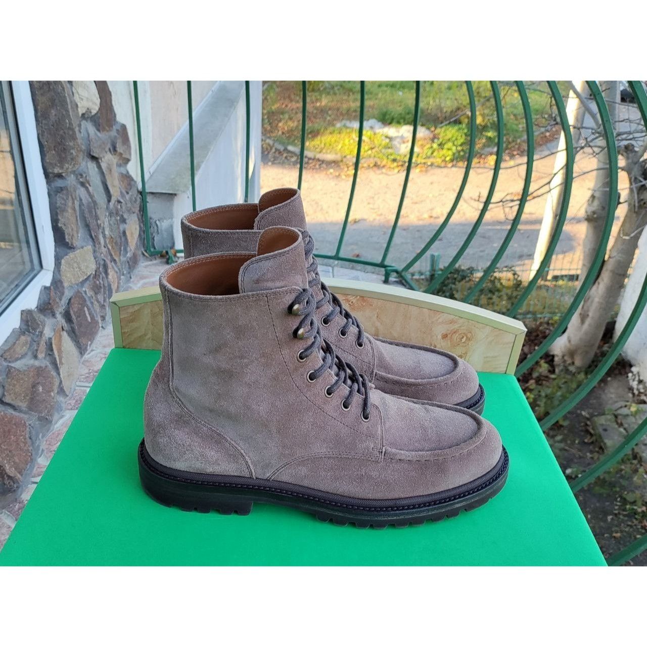 Brunello Cucinelli Brunello Cucinelli Rider Gray Brown Lace Up Suede Combat Boo Size US 9.5 / EU 42-43 - 2 Thumbnail
