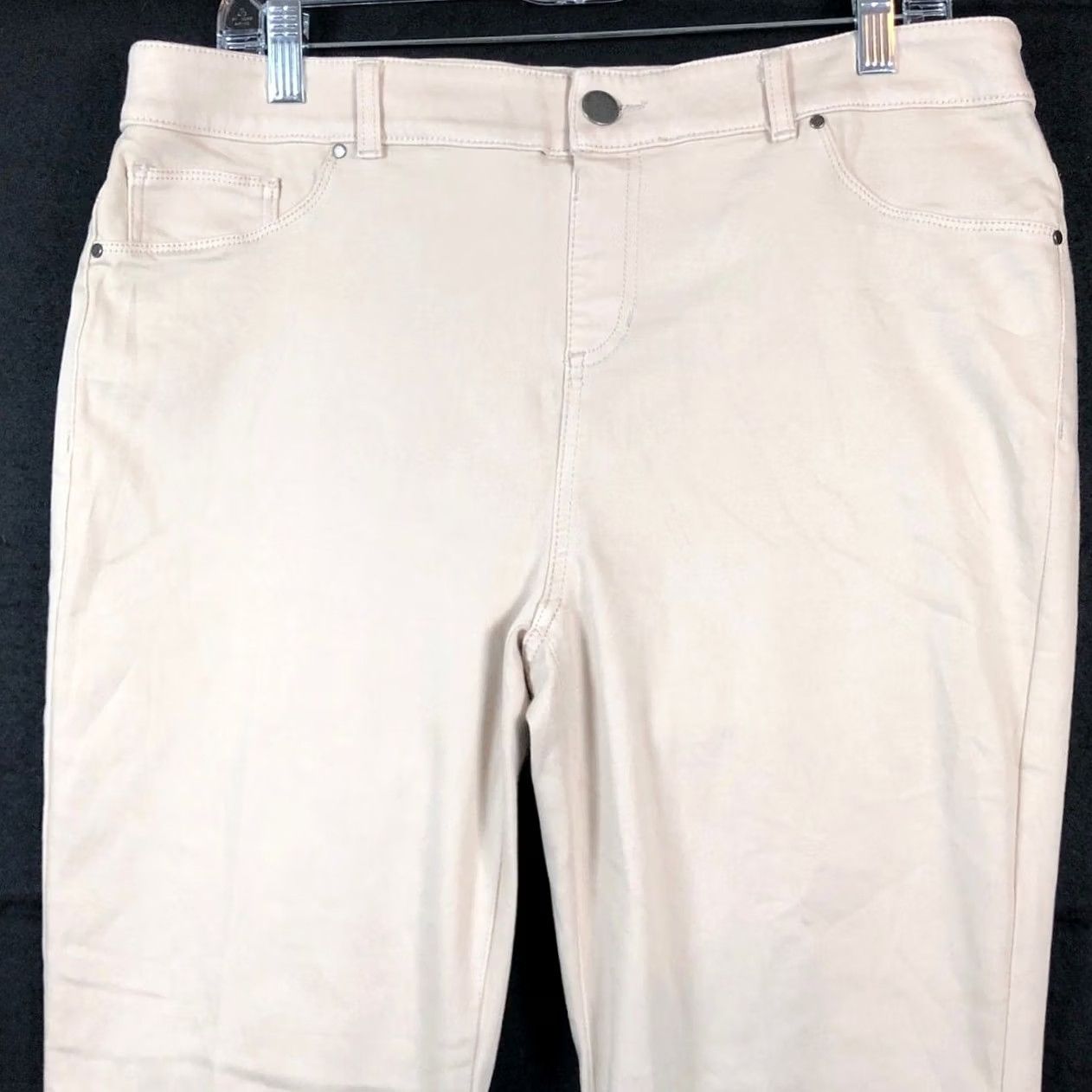 Vintage Chicos Womens Pants Tan Platinum High Rise Straight Leg Stretch 2 (L) Pants Women Regular 34 In Inseam 29.5 in Wide Leg? Size 36" / US 14 / IT 50 - 2 Thumbnail