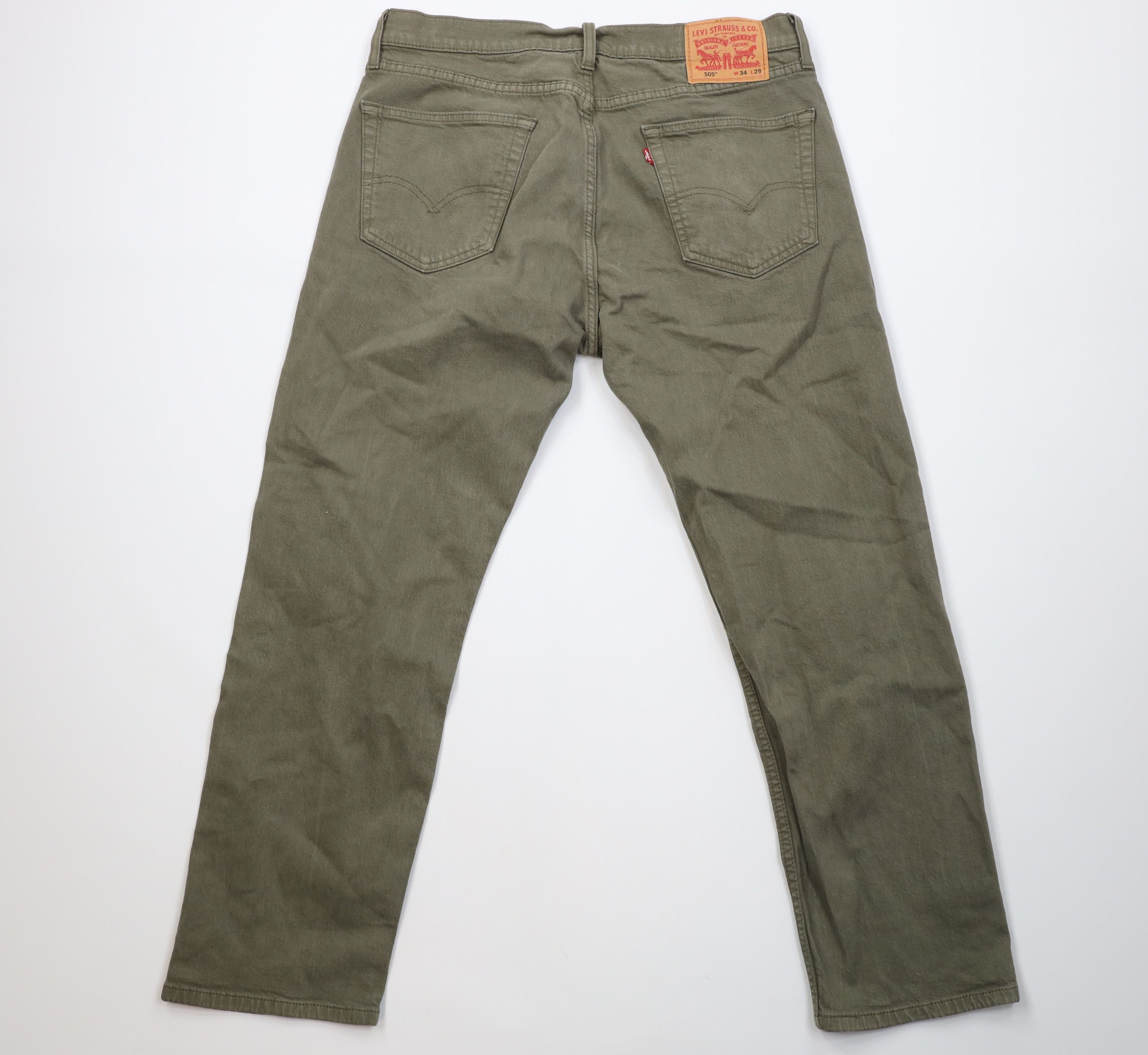 Levi's Vintage Y2K Levis 505 Regular Straight Leg Denim Jeans Green Size US 34 / EU 50 - 9 Thumbnail