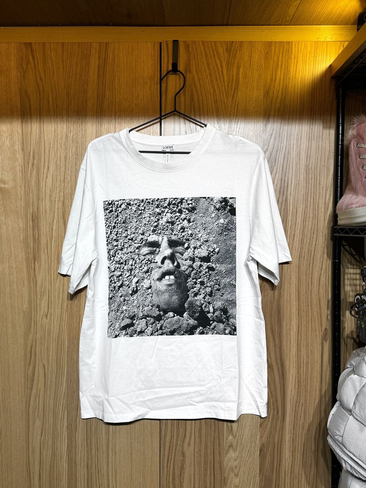 image of David Wojnarowicz Loewe Hyper Realistic Print Tee Shirt in White, Men's (Size Large)