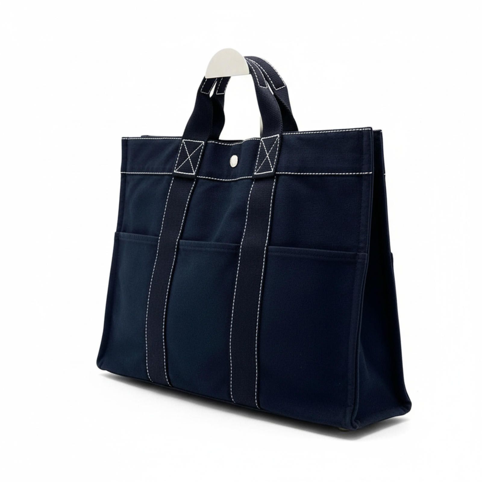 Hermes Hermès - Navy Canvas Tote Bag Size ONE SIZE - 1 Thumbnail