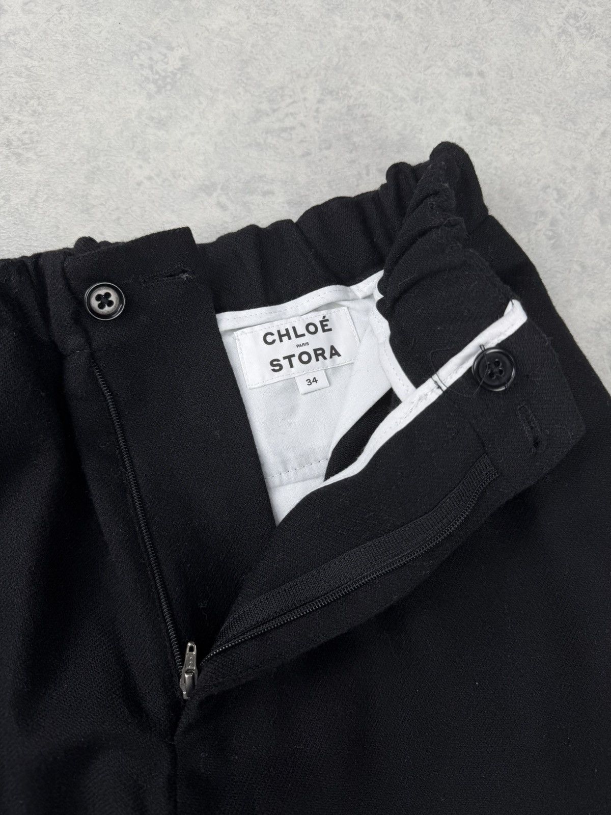 Other Chloe Stora Women’s Wool Trousers Pants Black Size 34 Size 24" / US 00 / IT 34 - 6 Thumbnail