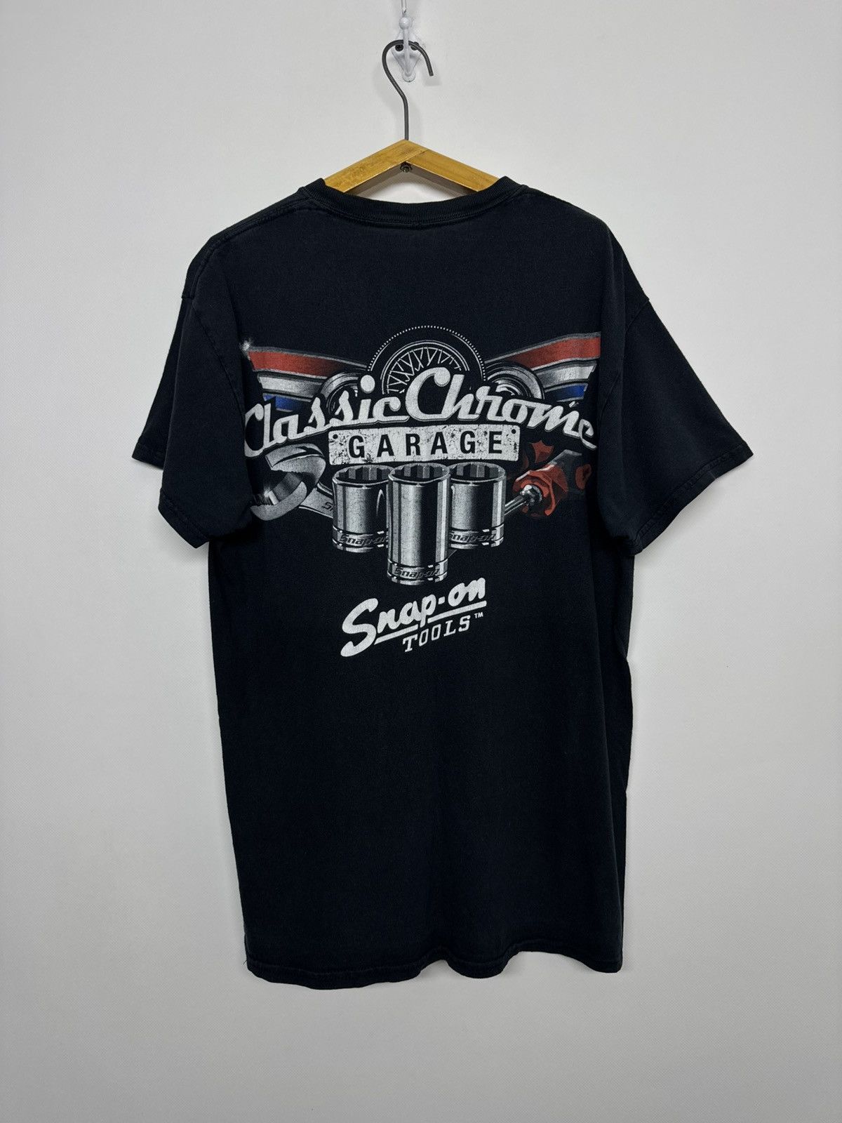 Vintage New Snap On Tool Classic Chrome Garage Black & Orange Tshirt Size US M / EU 48-50 / 2 - 3 Thumbnail