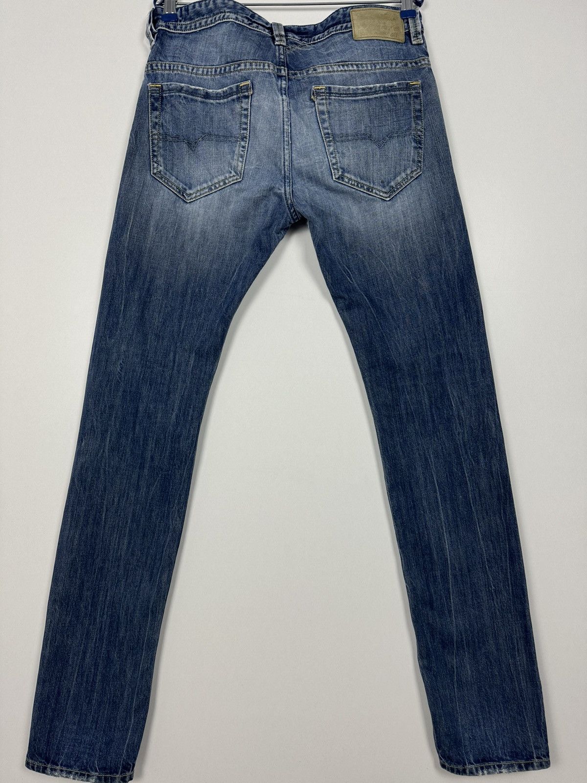 Diesel Crazy Vintage Y2K Diesel Thavar Skinny Destroyed Denim Jeans Size US 31 - 15 Thumbnail