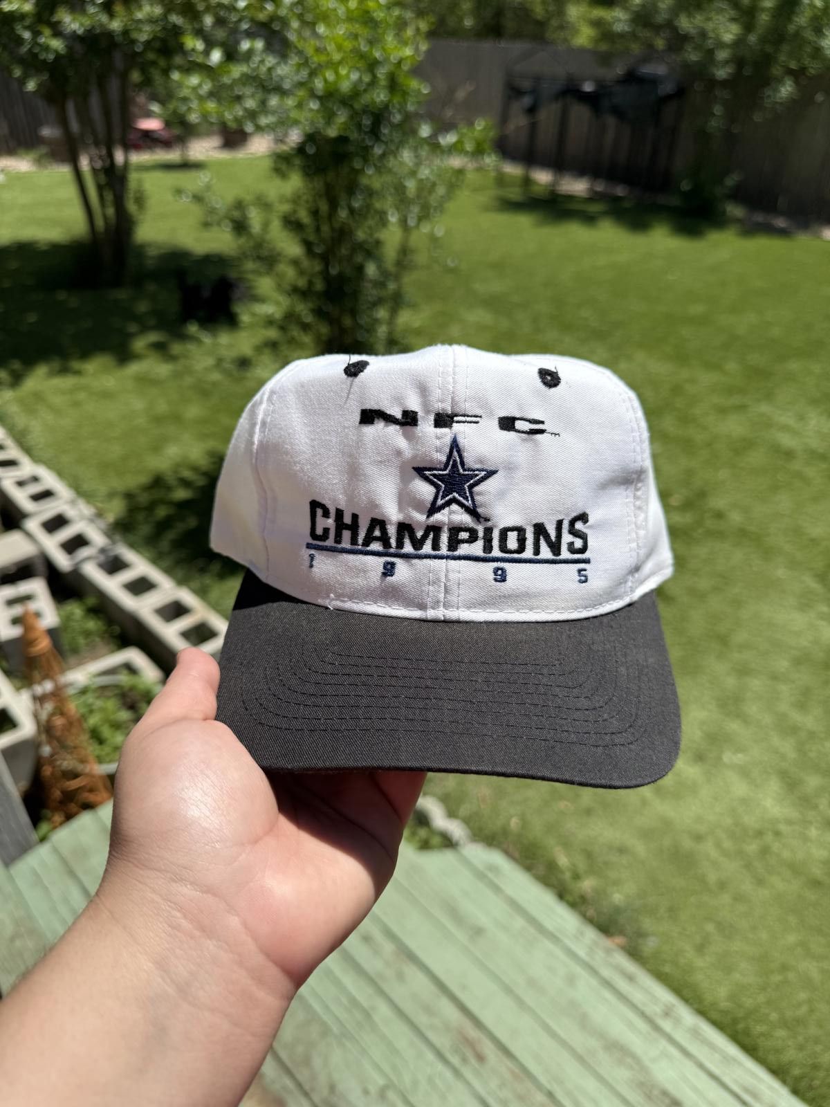 Logo 7 1995 Dallas Cowboys NFC Champions Vintage Snapback Hat Size ONE SIZE - 1 Thumbnail