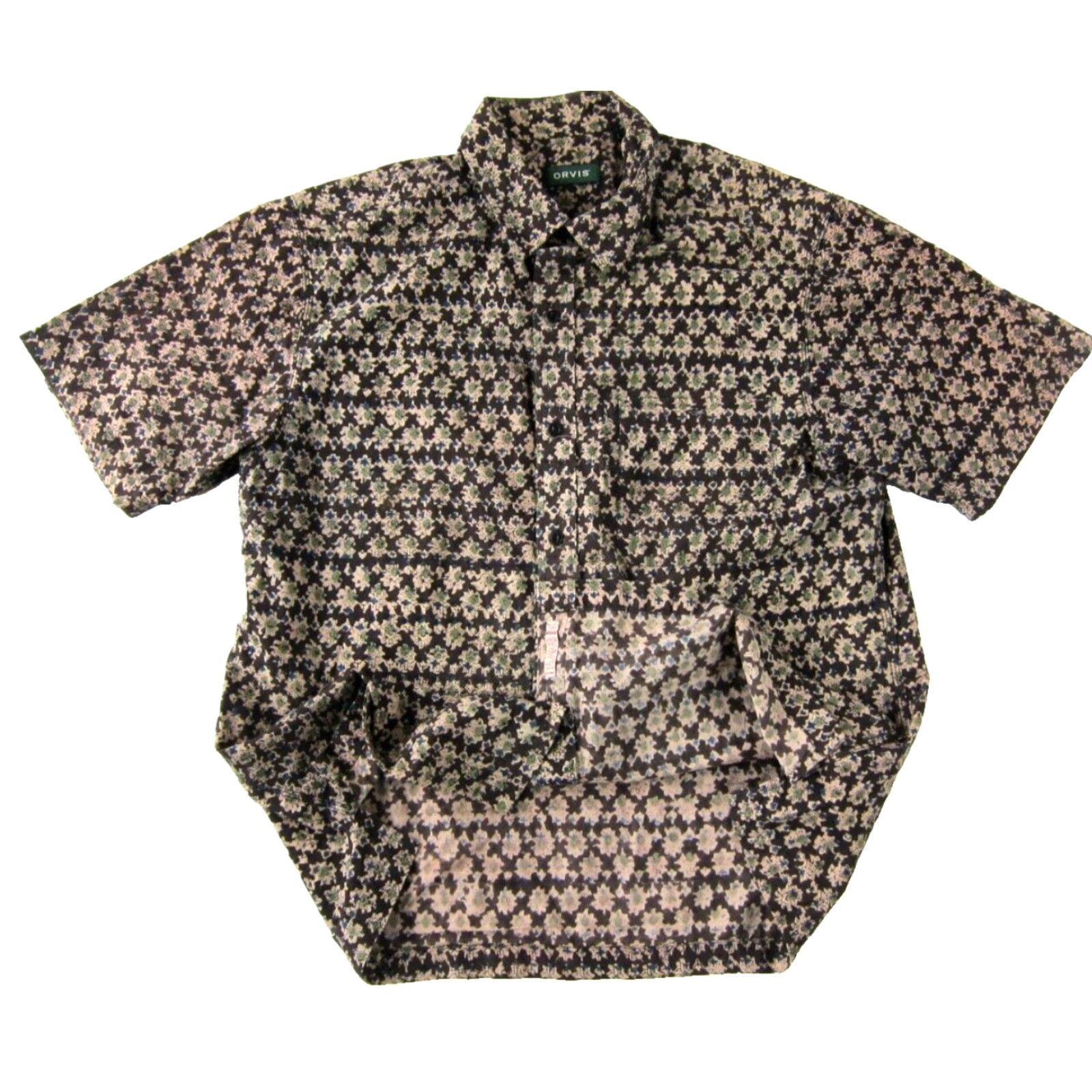 Orvis VINTAGE Orvis Shirt Men L Green 100% Cotton Kalamkari Floral Button-Up Shirt Size US L / EU 52-54 / 3 - 5 Thumbnail