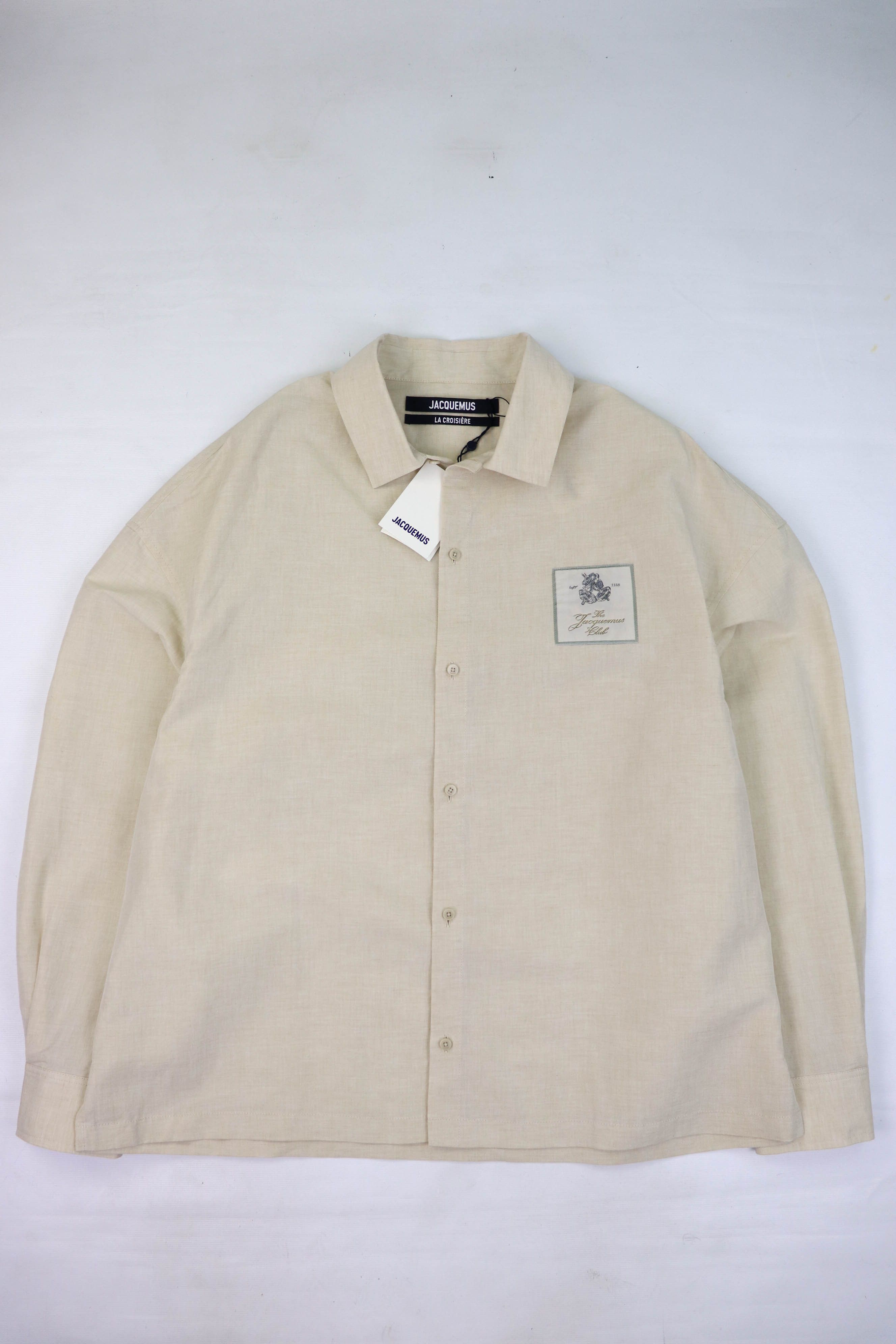 Jacquemus The Jacquemus La Croisiere Beige Linen Blend Oversized Shirt Size US XL / EU 56 / 4 - 1 Thumbnail