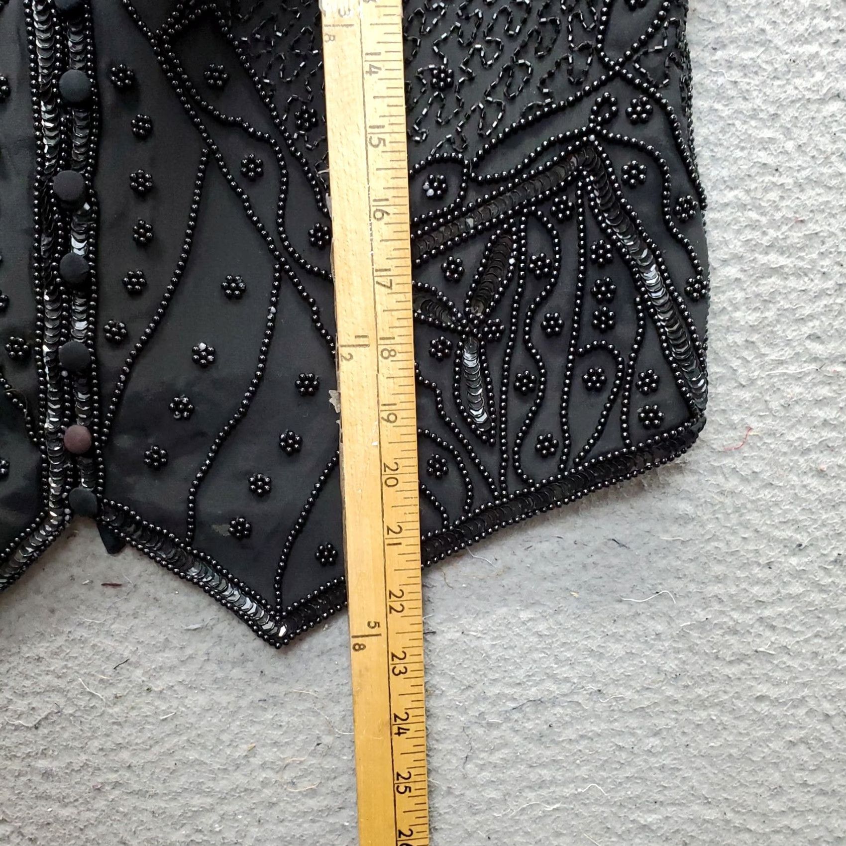 Vintage Spenser Jeremy Formal Vest Womens Size M Black Silk Beaded Sequin Button Front Size M / US 6-8 / IT 42-44 - 4 Thumbnail