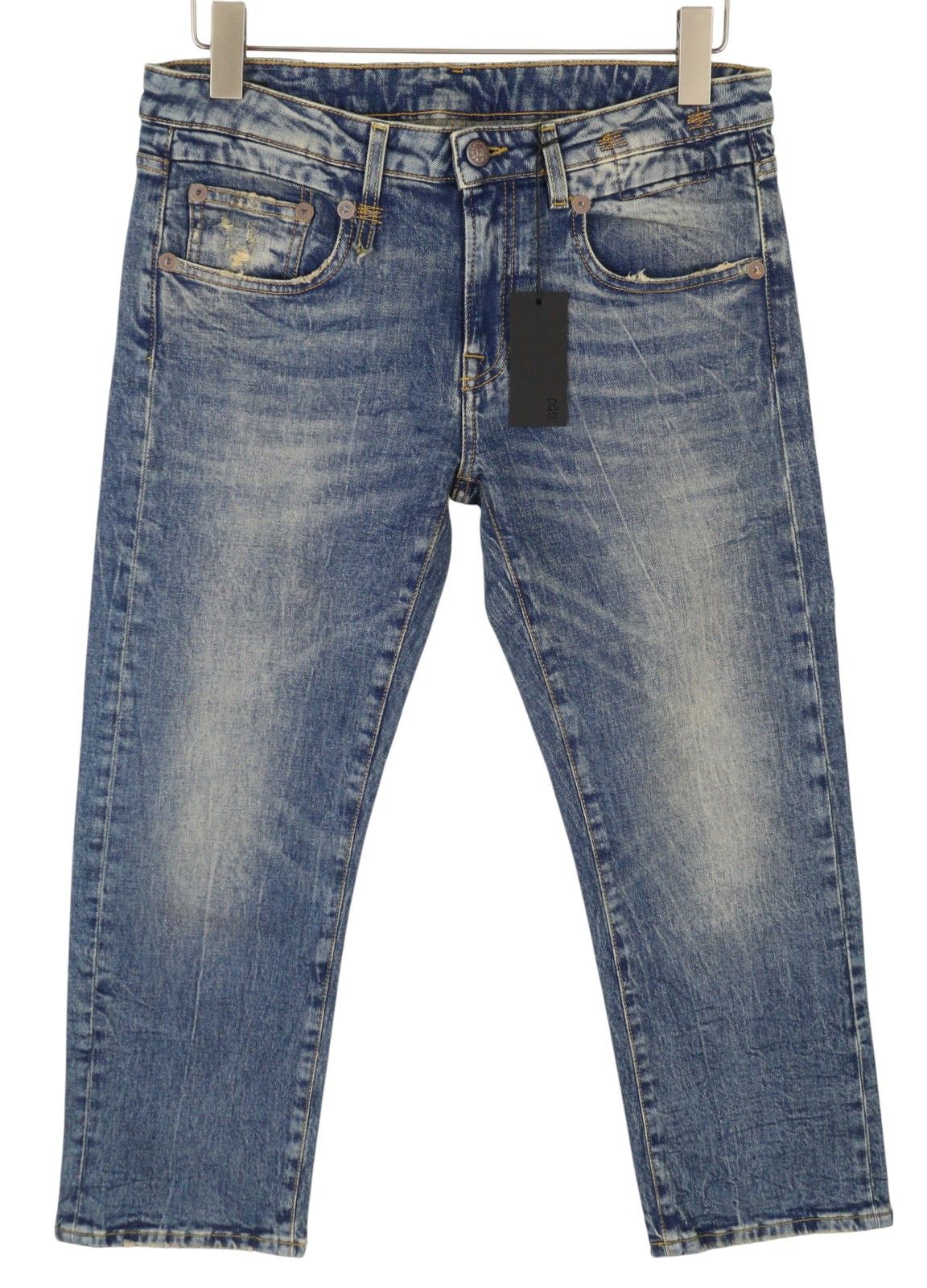R13 BOY STRAIGHT 29 Kelly Faded Blue RRP699 87182 Size 29" - 2 Thumbnail