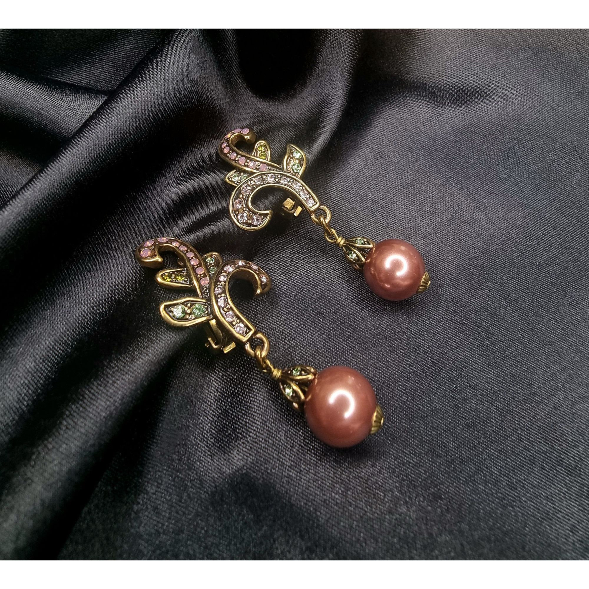 Other Heidi Daus Bronze Tone Colorful Crystals Wine Maroon Color D Size ONE SIZE - 2 Thumbnail