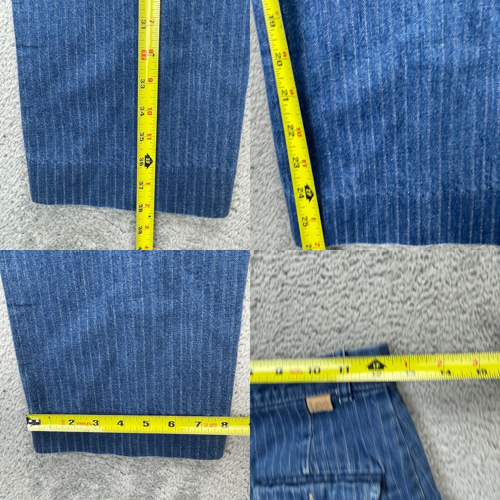 Lee VINTAGE Lee Jeans Womens 26x26 Blue Straight Leg Pinstripe High Waist Pleated Cotton Jeans Women Slim Fit 26 Inseam 26in Blue Lee Size 26" / US 2 / IT 38 - 8 Thumbnail