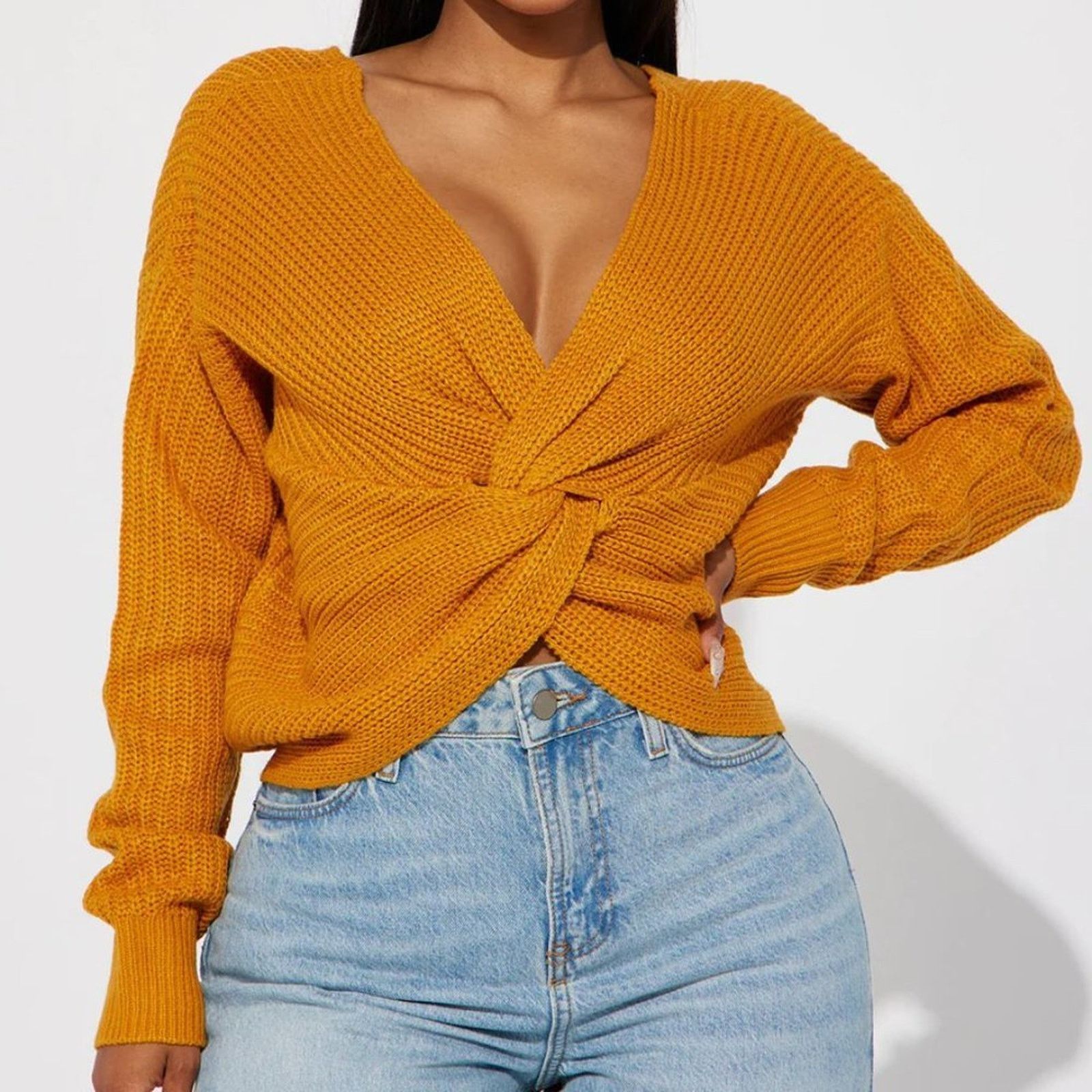 Other Reversible Twisted Knit Long Sleeve Fall Sweater Orange M Size M / US 6-8 / IT 42-44 - 12 Thumbnail