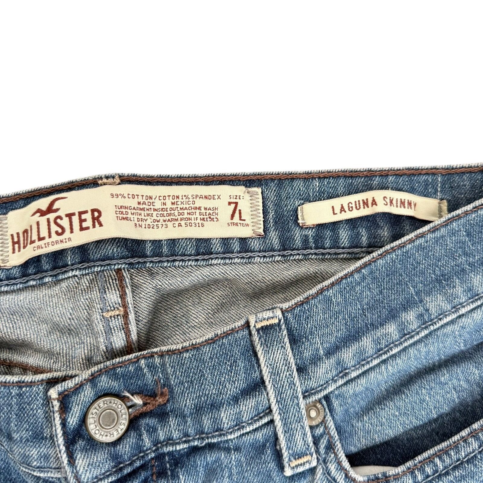 Hollister Hollister Laguna Skinny Light Wash Jeans 7L Size 28" / US 6 / IT 42 - 5 Thumbnail