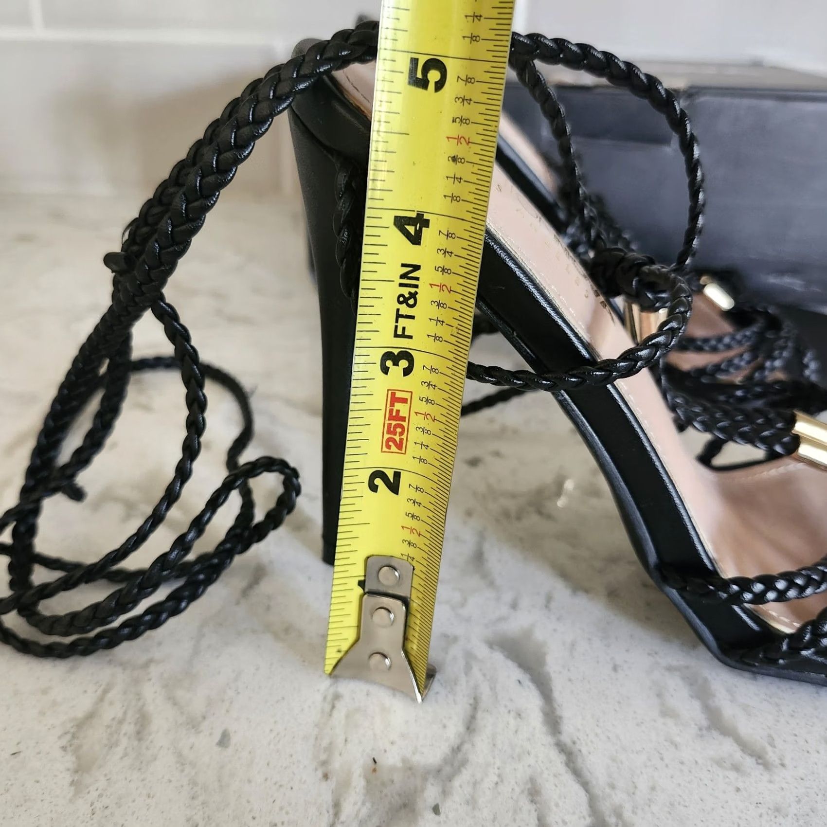 Fashion Nova Fashion Nova She's Ready Heels Women's Black Wrap Up Strappy Heel Size 9 Going Out Womens Size US 9 / IT 39 - 6 Thumbnail