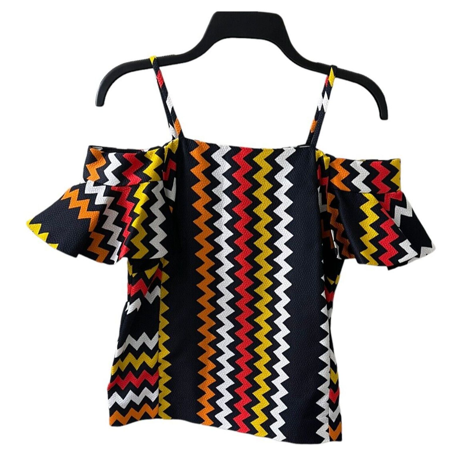 MSGM MSGM Women's Off Shoulder Blouse Black Colorful Size Small Size S / US 4 / IT 40 - 7 Thumbnail