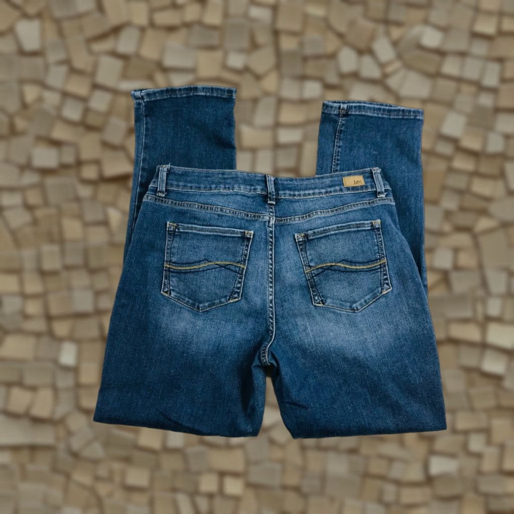 Lee Lee Jeans Women's Size 34 Blue Secretly Shape Regular Fit Straight Leg Mid Rise Jeans Size 24" / US 00 / IT 34 - 1 Thumbnail
