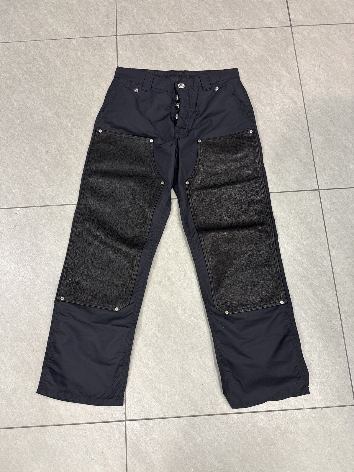 Chrome Hearts Chrome Hearts Double Knee Nylon Leather Carpenter Pants Size US 30 / EU 46 - 1 Thumbnail