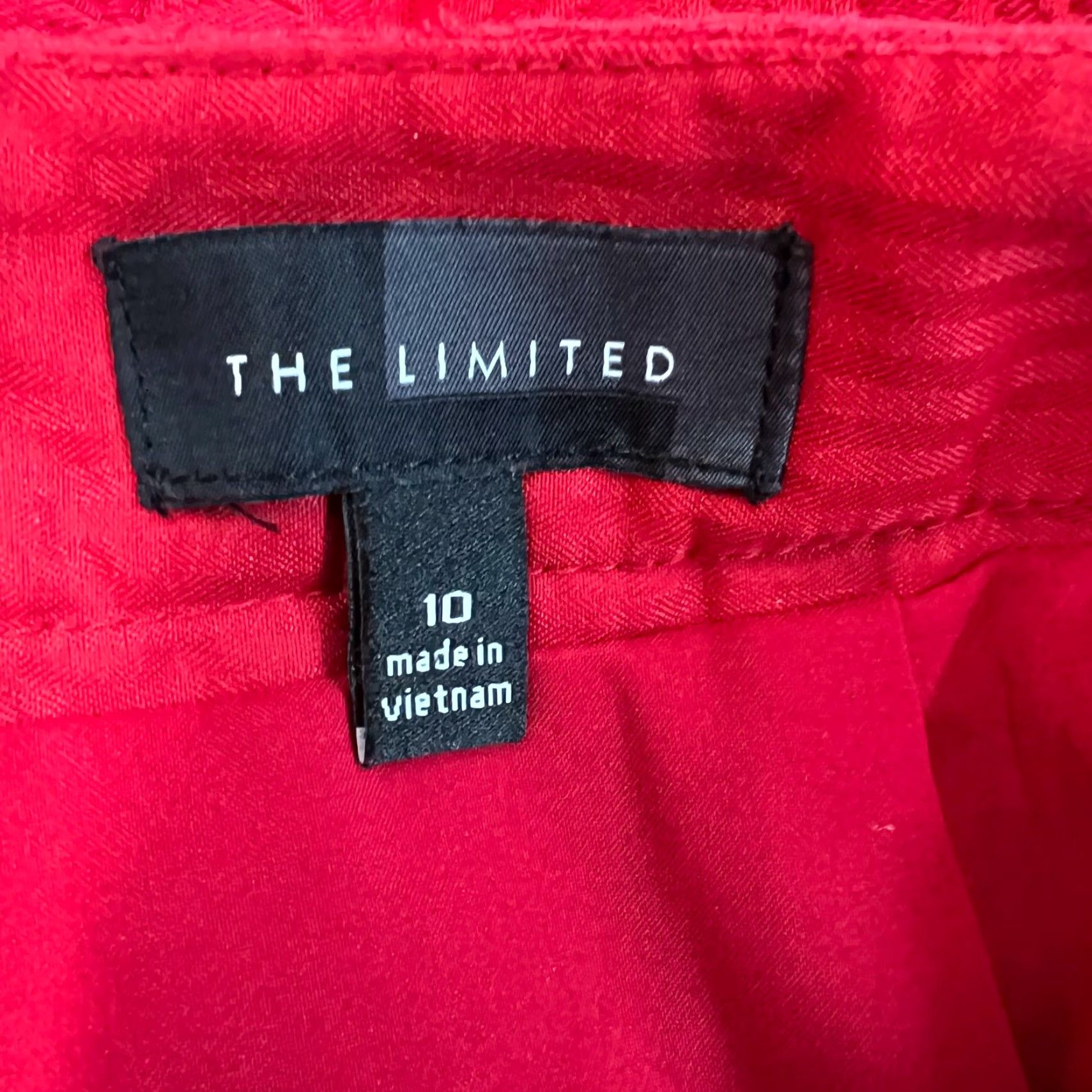 Vintage The Limited Womens Geometric Red Pencil Skirt Sz 10 32X20 Lined Zip Casual Party/Cocktail Vintage No Size 32" / US 10 / IT 46 - 6 Thumbnail
