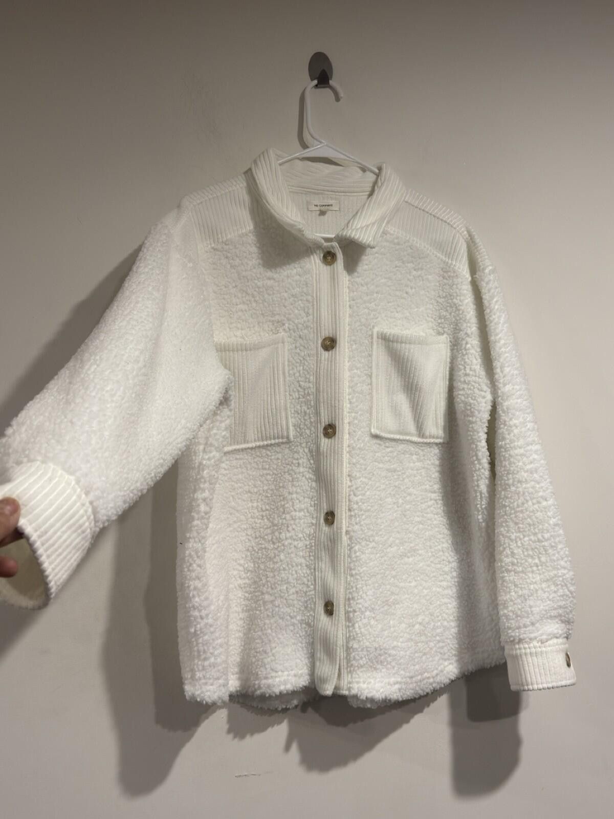 Other No Comment Contrast Sherpa Shacket Fleece Jacket Oversized Size L / US 10 / IT 46 - 8 Thumbnail