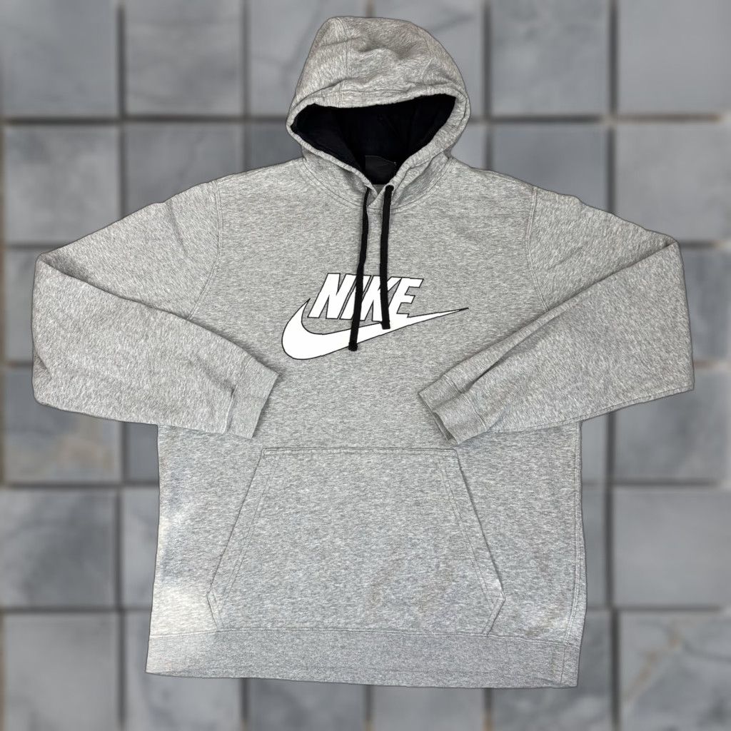 Nike Nike Sweatshirt Mens Hoodie Adult L Gray Logo Swoosh Distressed Pockets Regular Crew Neck Pullover Classic Sports All Seasons Size US L / EU 52-54 / 3 - 1 Thumbnail