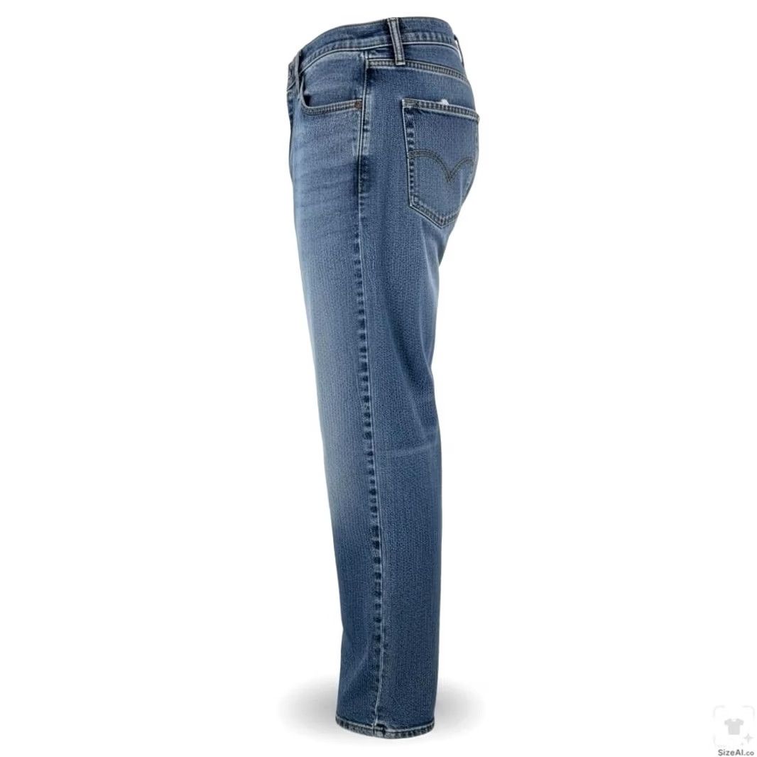 Levi's Levi's Jeans Men 39x32 Blue Light Wash Straight Regular Stretch Zip Fly 5-Pocket Denim USA 500 Series Mens Size US 39 - 3 Thumbnail