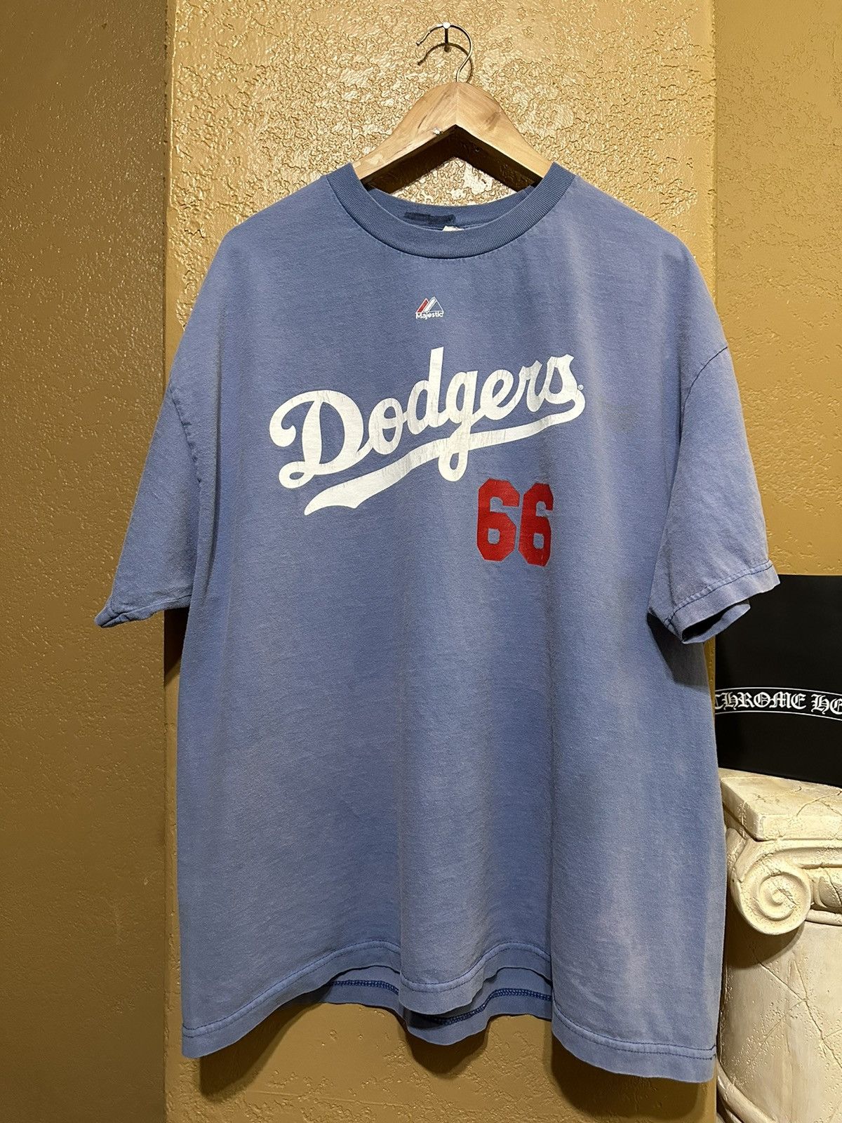 Nike Men's Los Amgeles Dodgers Yasiel Puig Short-Sleeve T-Shirt Medium Blue