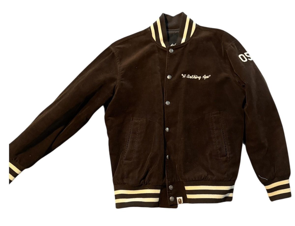 Bape A Bathing Ape BAPE General Made Corduroy Varsity Jacket S Size US S / EU 44-46 / 1 - 1 Thumbnail