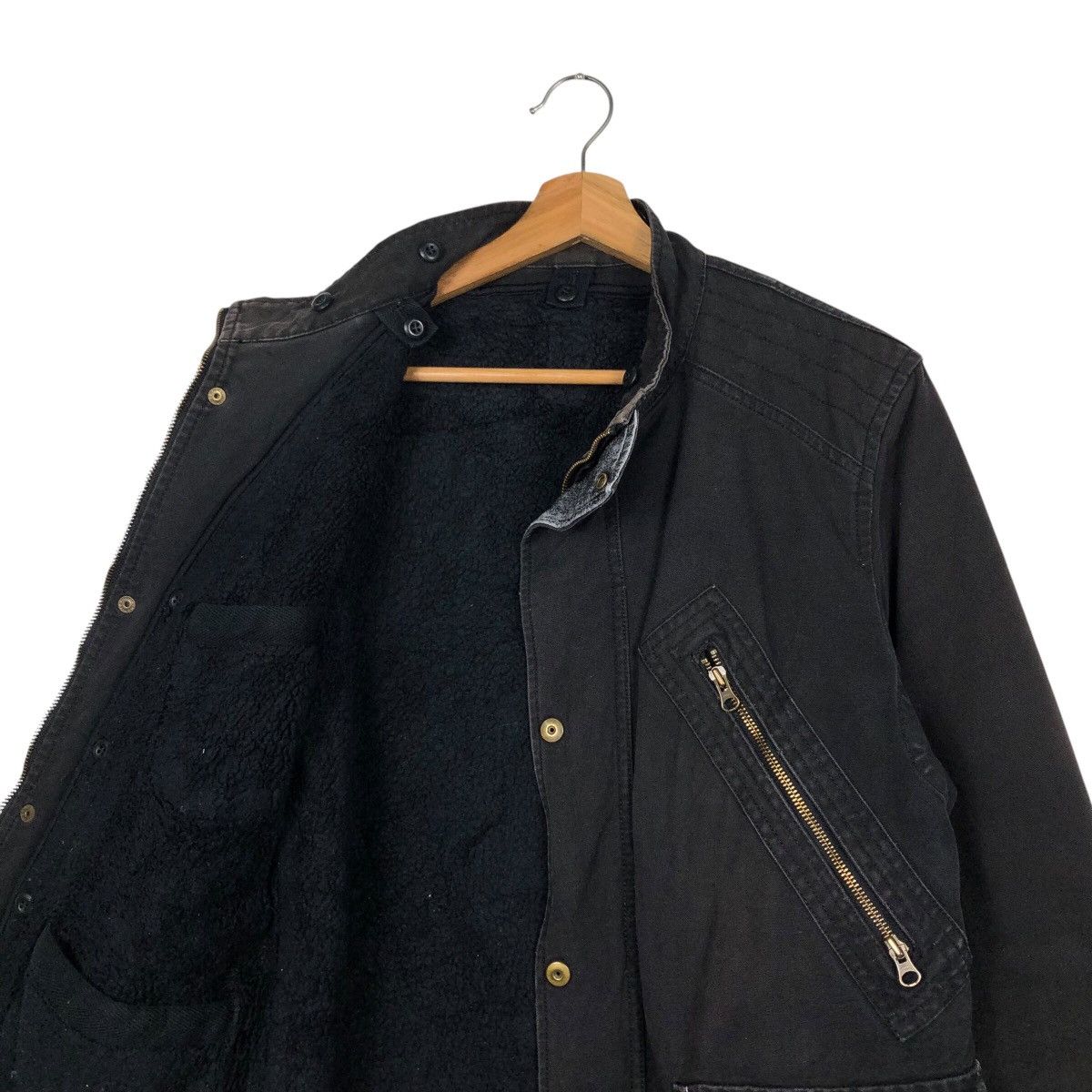 PPFM Rich Black Biker Jacket PPFM Asymmetrical Pocket Punk Style Size US M / EU 48-50 / 2 - 13 Thumbnail