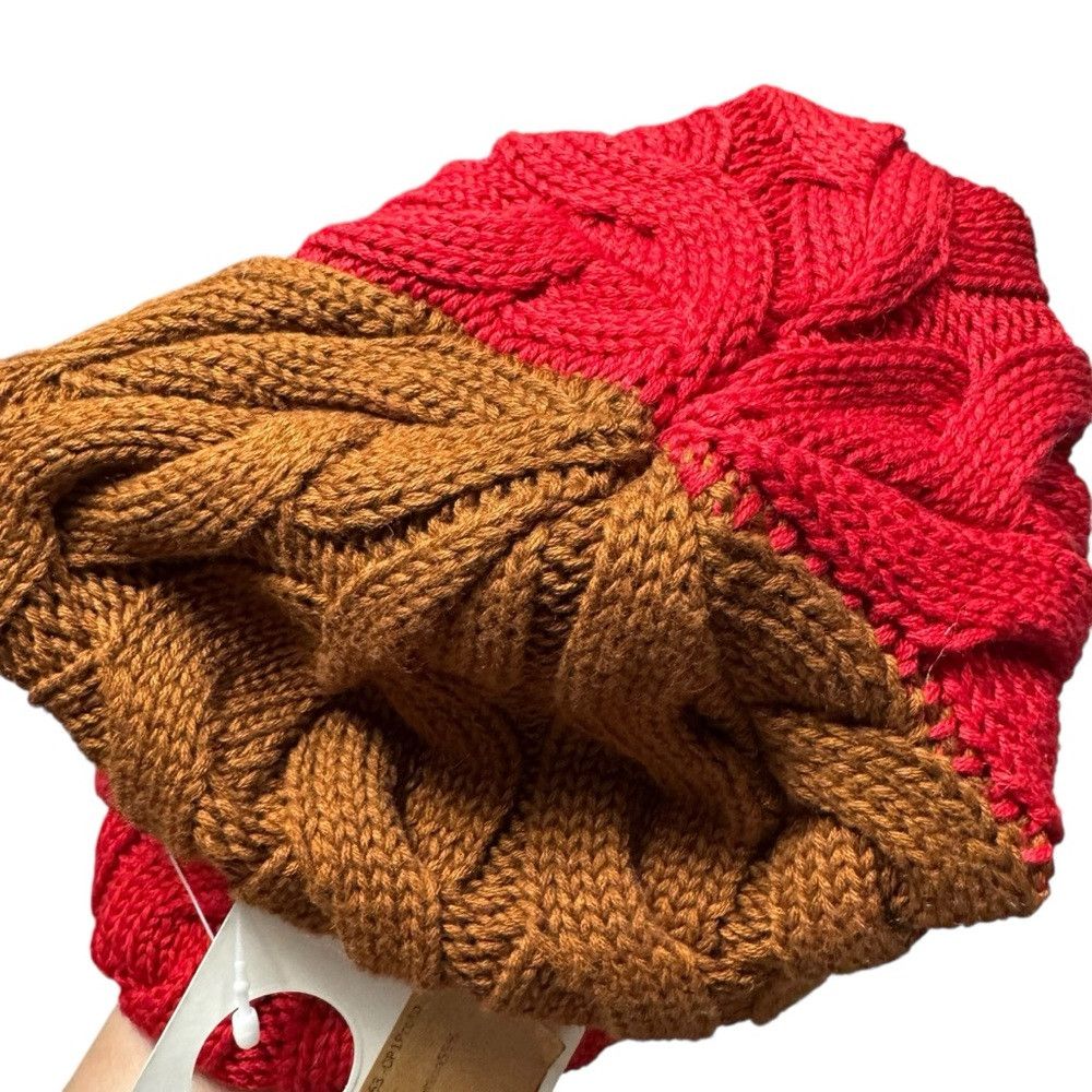 Other New Wyeth Cable Knit Colorblock Cotton Blend Beanie Hat Size ONE SIZE - 4 Thumbnail