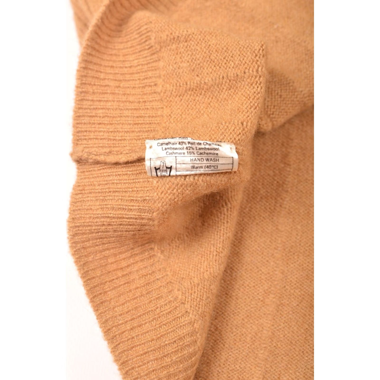 Vintage Hawick Cardigan Sweater Beige Size 42 Women Camelhair Lambswool Cashmere Wool Scotland Size M / US 6-8 / IT 42-44 - 6 Thumbnail