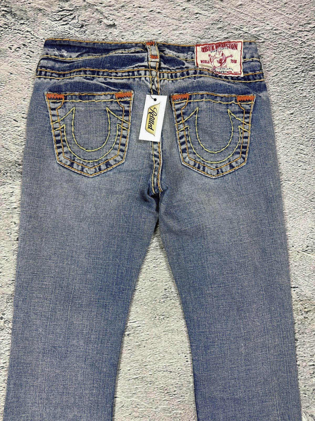 True Religion True Religion Vintage Bootcut Johnny Blue Gold Stitching Size 30" / US 8 / IT 44 - 2 Thumbnail