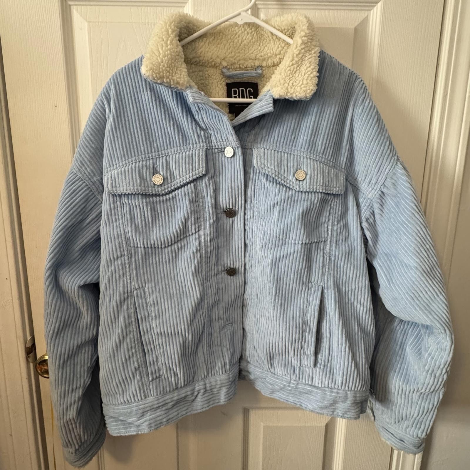 Other BDG Urban Outfitters-Large- Light Blue Corduroy Sherpa Size ONE SIZE - 1 Thumbnail