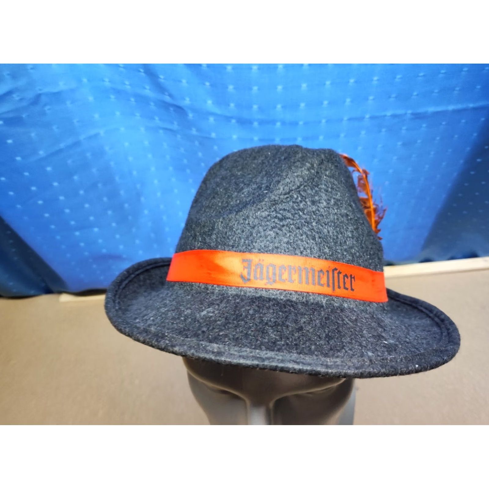 FELT Jagermeister Mens Trilby Fedora Size 58 Felt Gray Promotional Germany Casual Party/Cocktail Hat Mens Size ONE SIZE - 6 Thumbnail