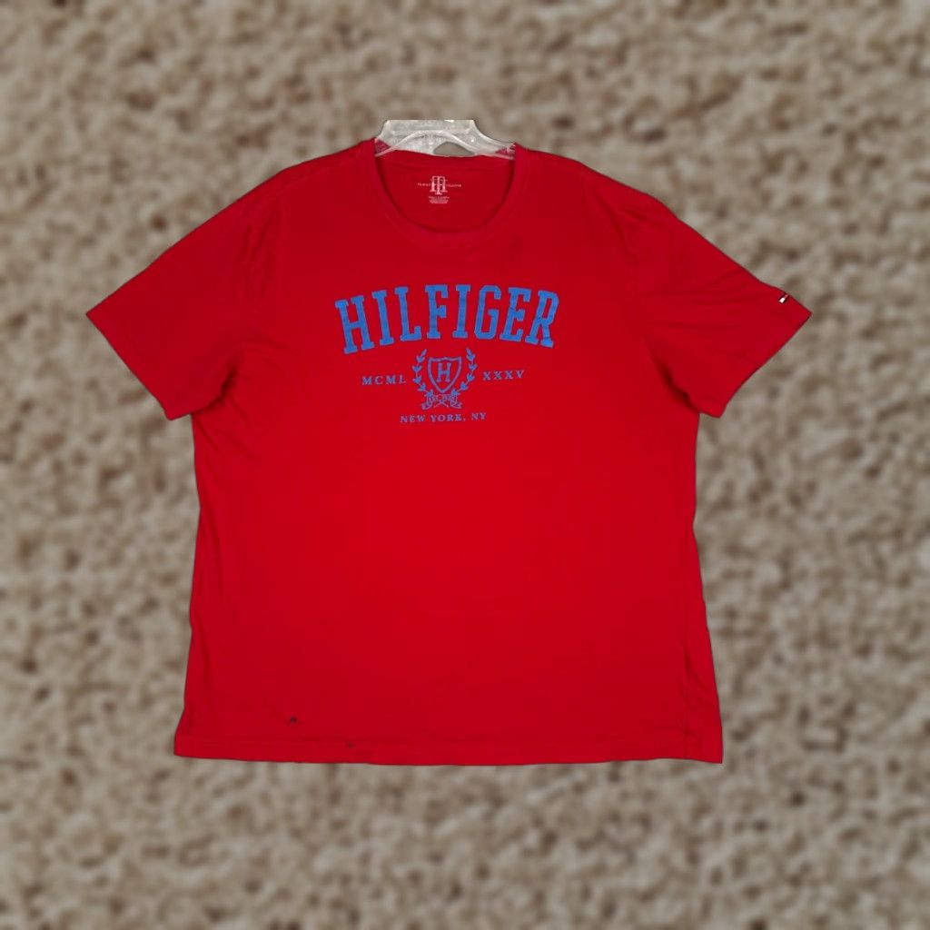 Tommy Hilfiger Tommy Hilfiger Shirt Adult 2XL Red 100% Cotton Crew Neck Embroidered Logo Mens Size US XXL / EU 58 / 5 - 1 Thumbnail