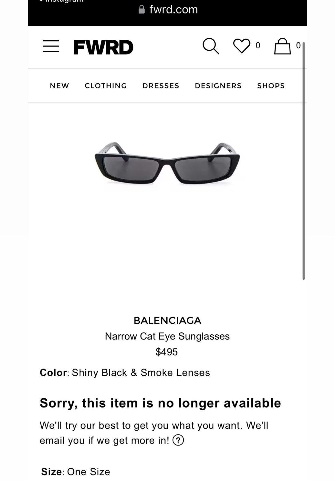 Balenciaga Balenciaga Narrow Cat Eye Sunglasses Size ONE SIZE - 7 Thumbnail
