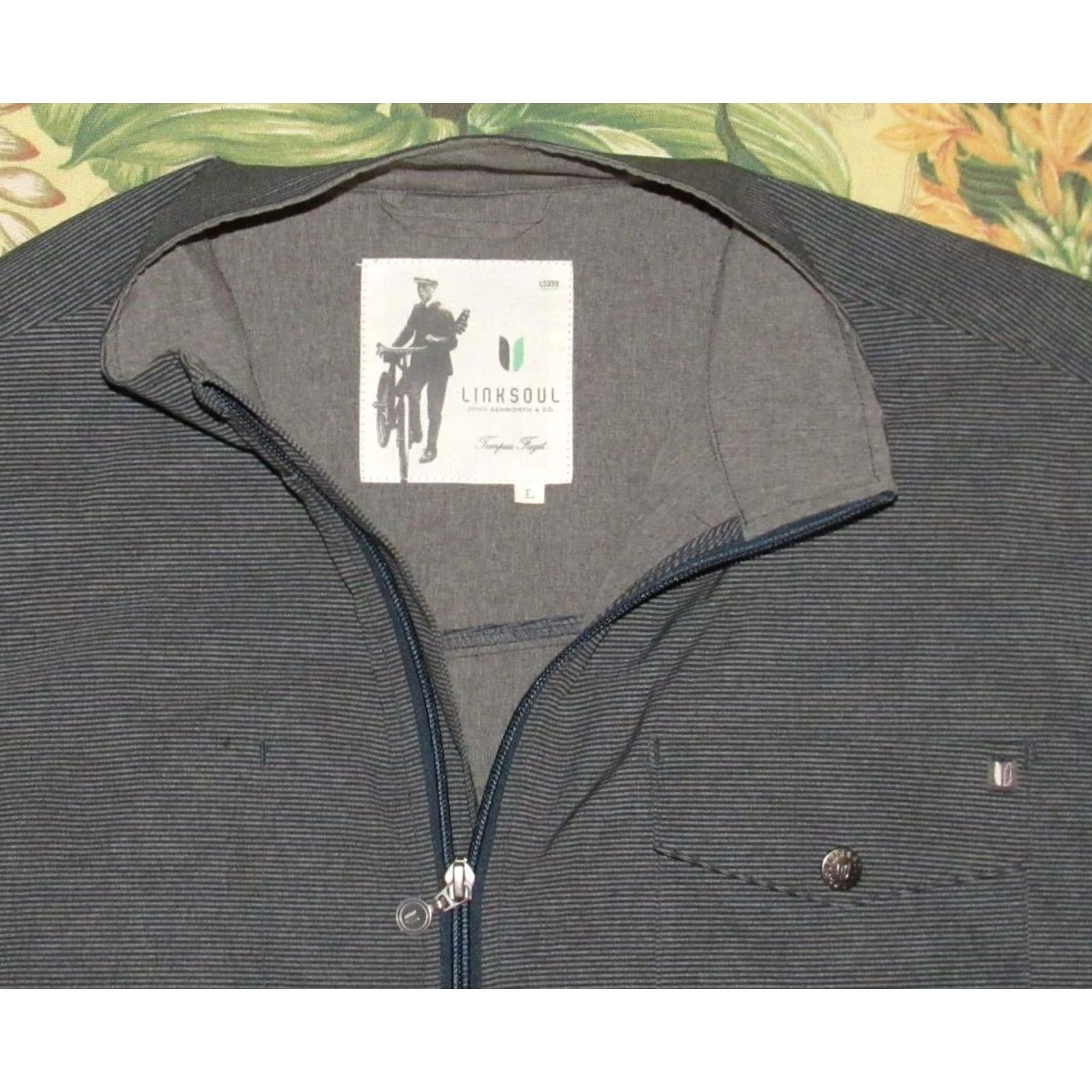 Vintage LINKSOUL Blue Striped Lightweight Full Zip Jacket Large L Mens Jacket XS? Size US L / EU 52-54 / 3 - 2 Thumbnail