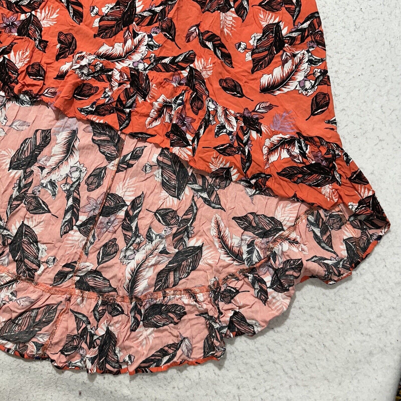 Other Xhilaration 1X Coral Pink Orange Floral High Low Dress Size XL / US 12-14 / IT 48-50 - 6 Thumbnail