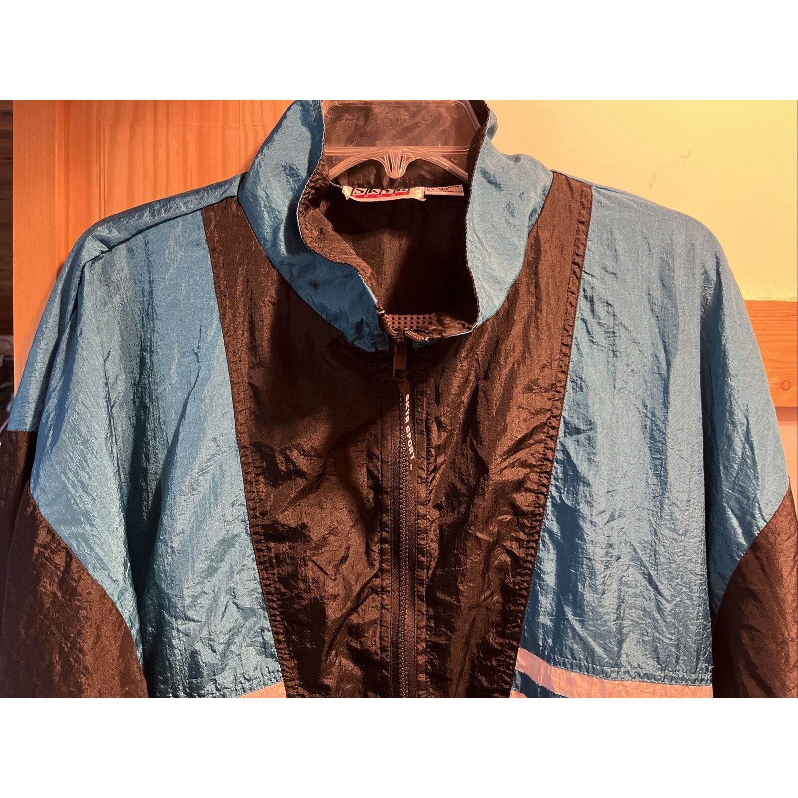 The Unbranded Brand Skyr VTG Men’s XL Black Blue 1/2 Zip LS Nylon Poly Jacket Size US XL / EU 56 / 4 - 9 Thumbnail
